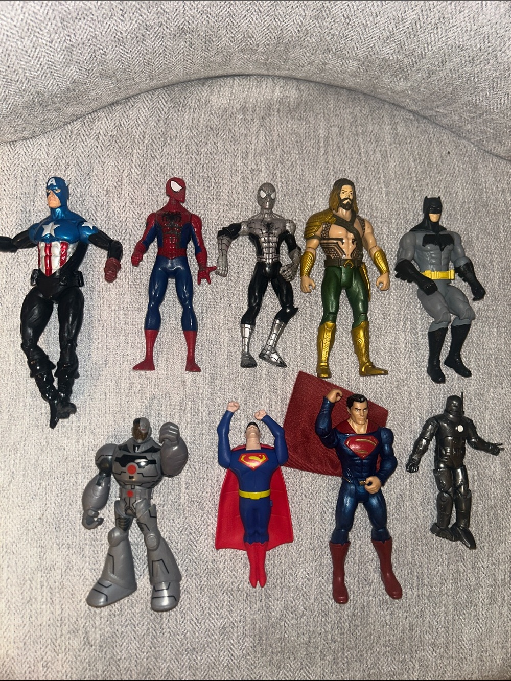 DC Comic Superhero Action Figure Lot - Captain America, Spider-Man, Superman
